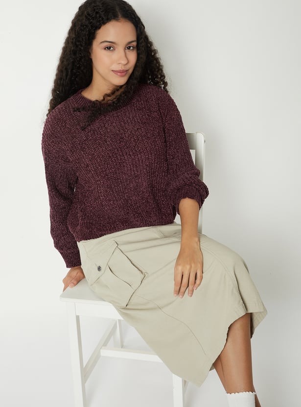 Women Knit Boxy Fit Sweater