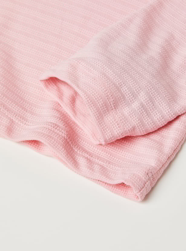 Girls Chest Print Knit T-shirt