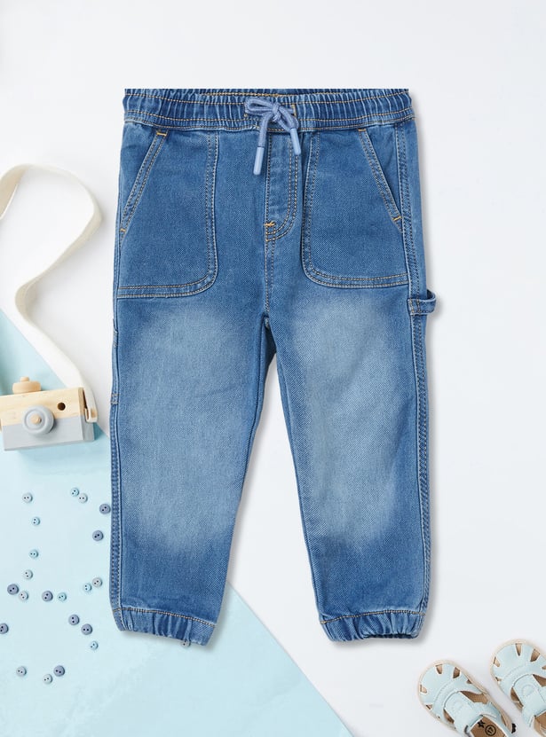 Boys Washed Denim Joggers