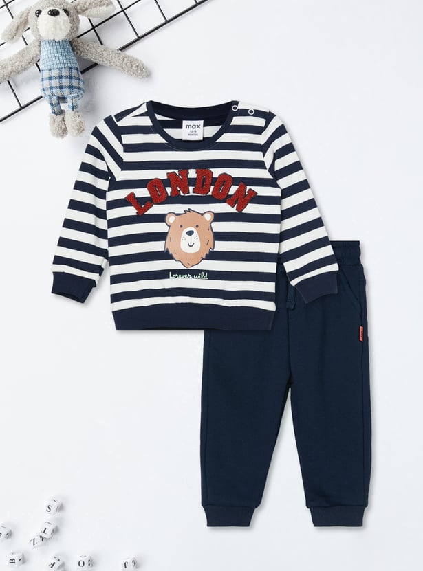 Boys Striped Joggers Set