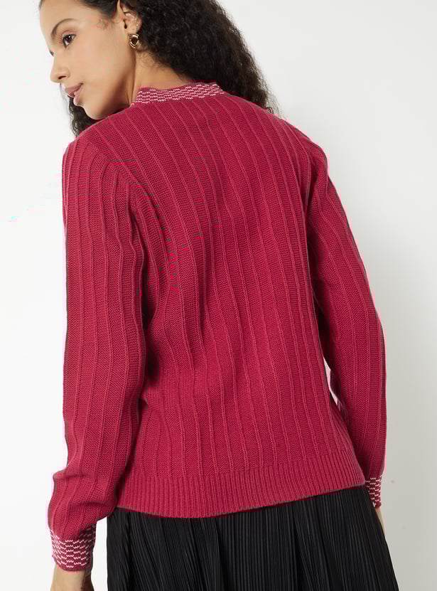 Women Floral Embroidered Cardigan