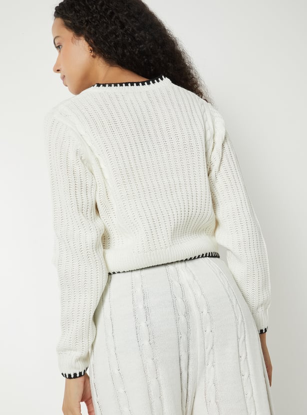 Women Floral Embroidered Cardigan