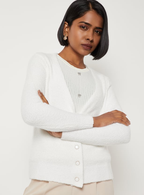 Women Chenille Knit Cardigan