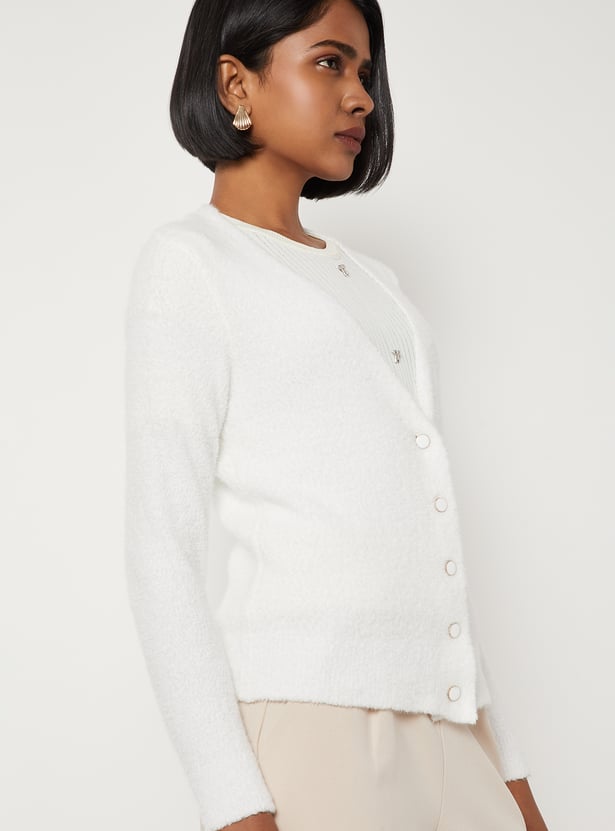 Women Chenille Knit Cardigan