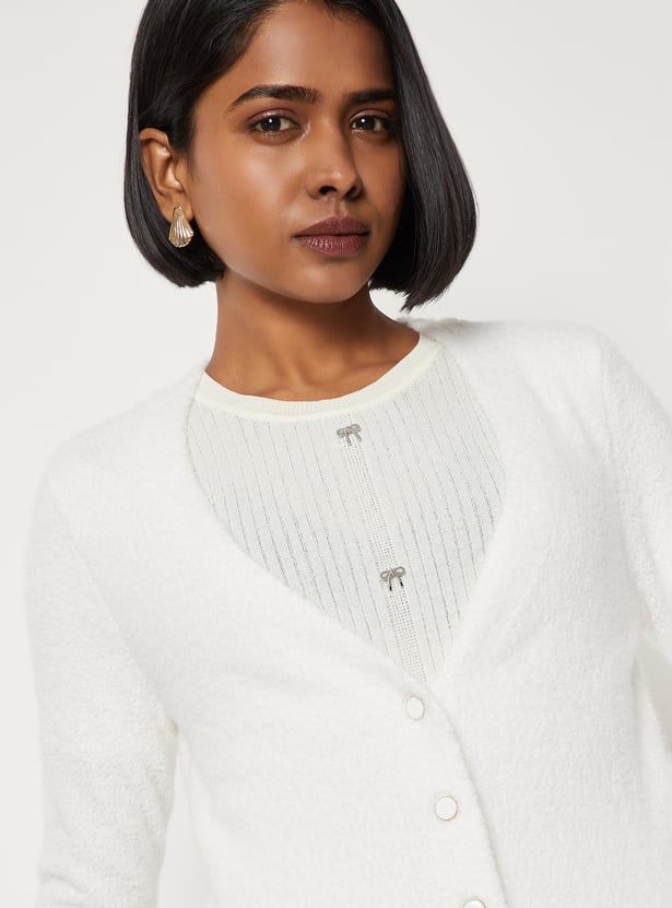 Women Chenille Knit Cardigan