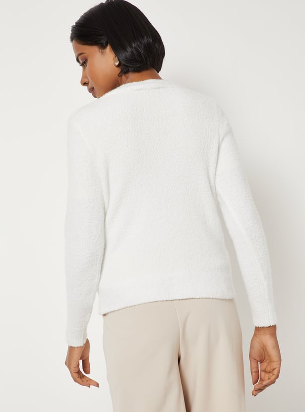 Women Chenille Knit Cardigan