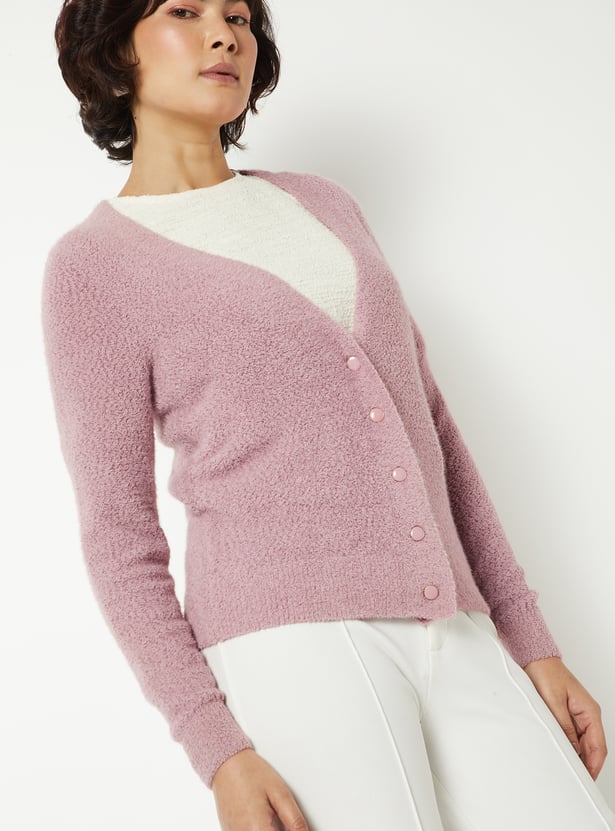 Women Chenille Knit Cardigan