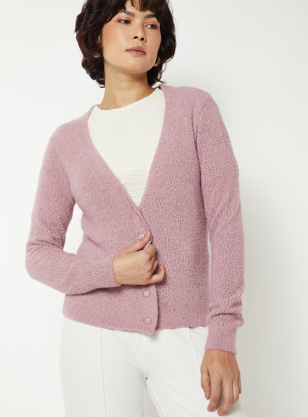 Women Chenille Knit Cardigan