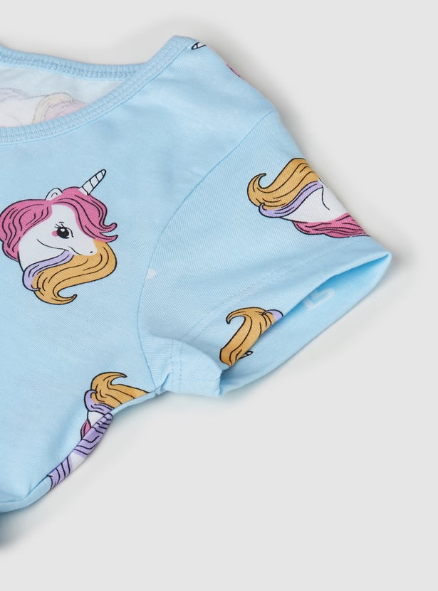 Girls Unicorn Print Dress