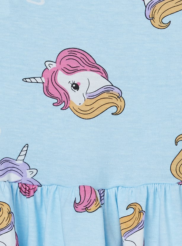 Girls Unicorn Print Dress
