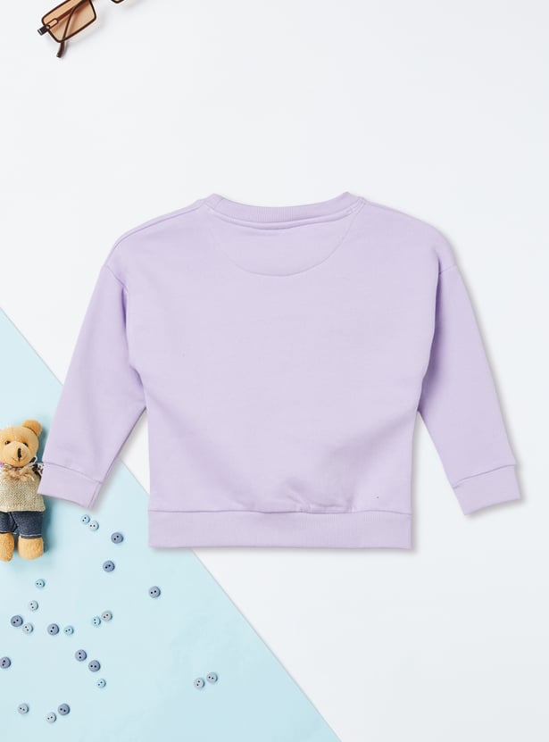 Girls Floral Applique Sweatshirt