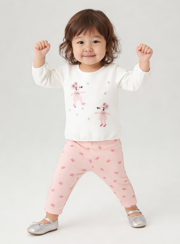Girls Applique T-shirt with Leggings