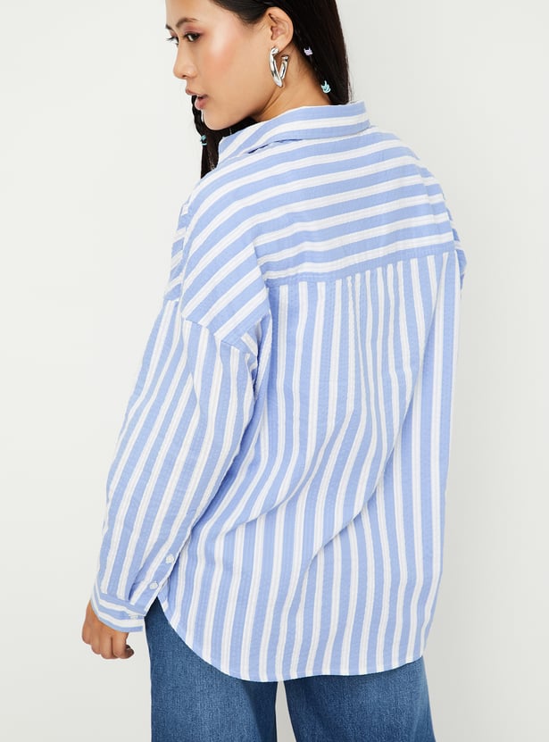 Women Striped Oversized Shirt