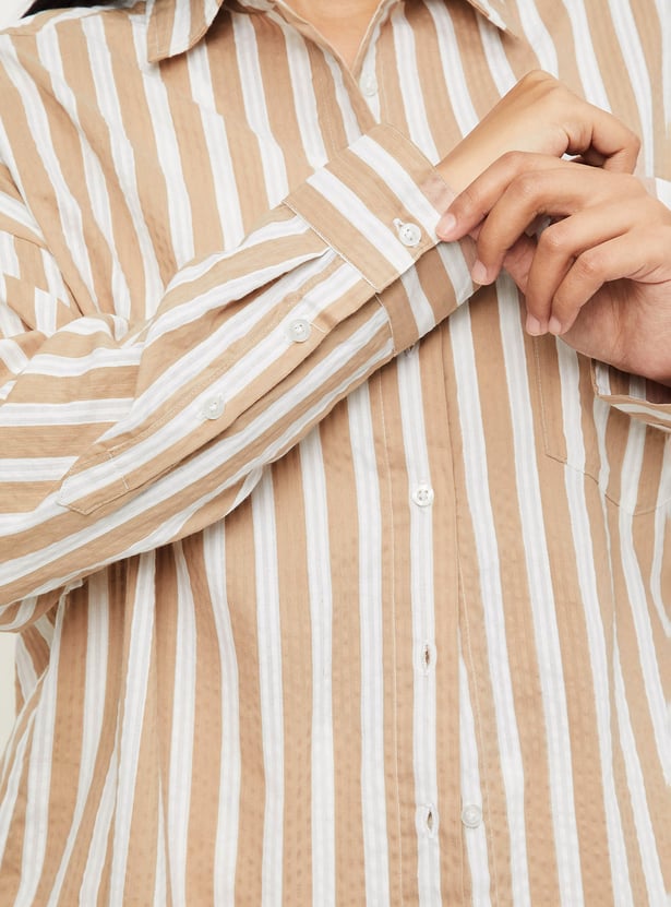 Women Striped Oversized Shirt