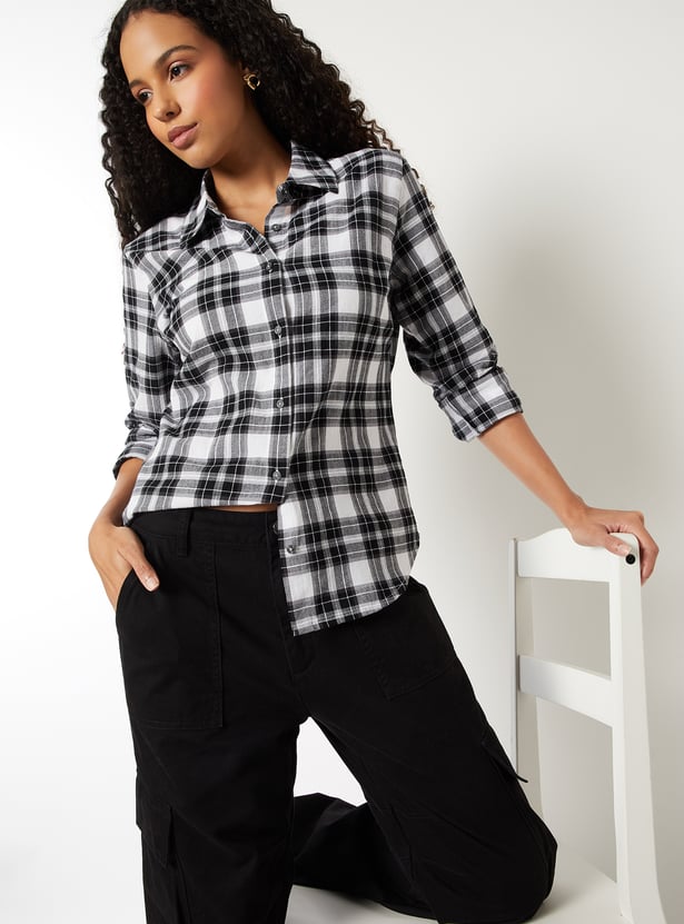 Women Checked Slim Fit Shirt
