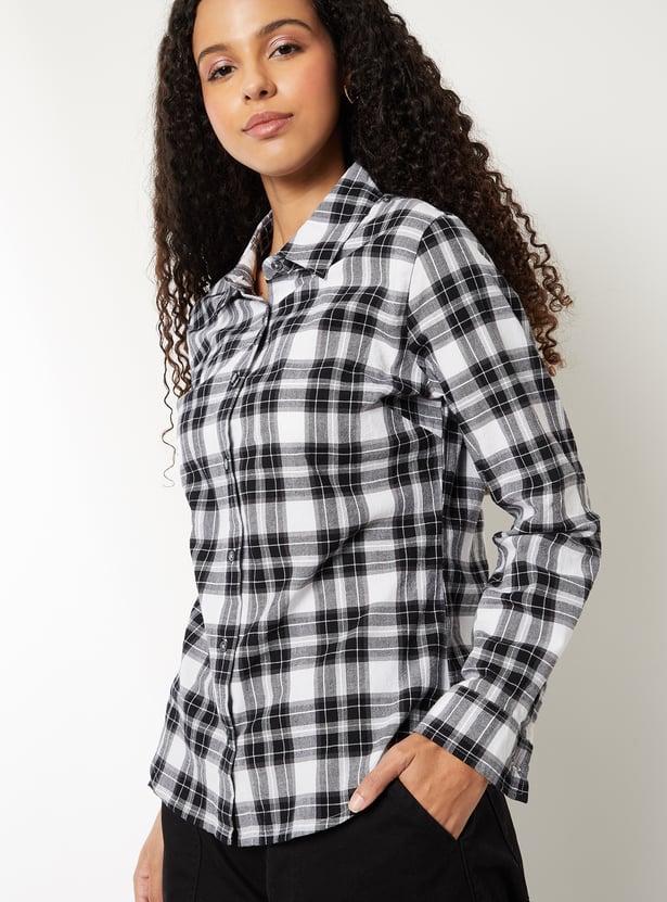Women Checked Slim Fit Shirt