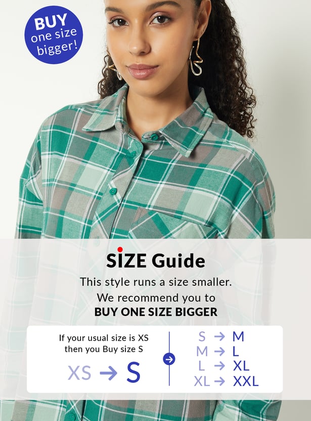 Women Checked Oversized Shirt