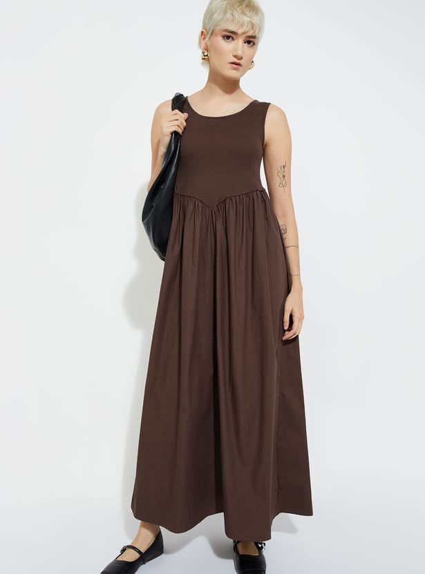 ALAYA F x URB_N Women Ribbed Maxi A-line Dress