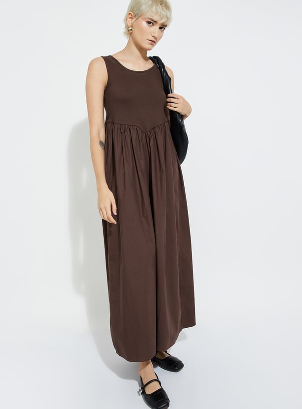 ALAYA F x URB_N Women Ribbed Maxi A-line Dress