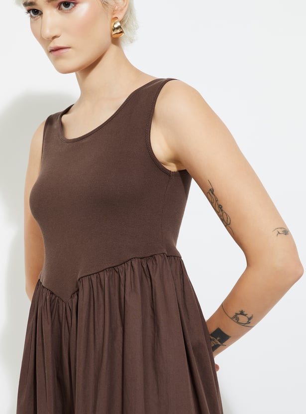 ALAYA F x URB_N Women Ribbed Maxi A-line Dress