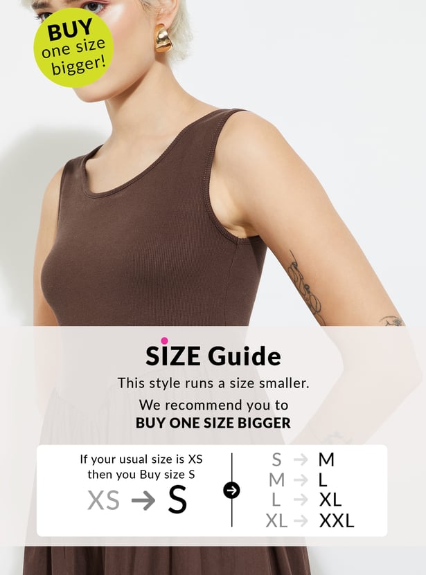 ALAYA F x URB_N Women Ribbed Maxi A-line Dress