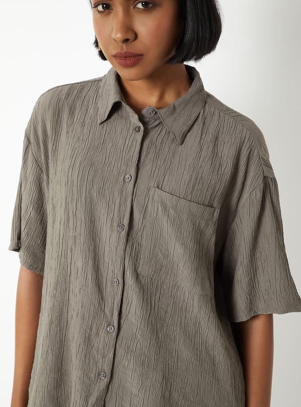 Women Crinkle Textured Shirt