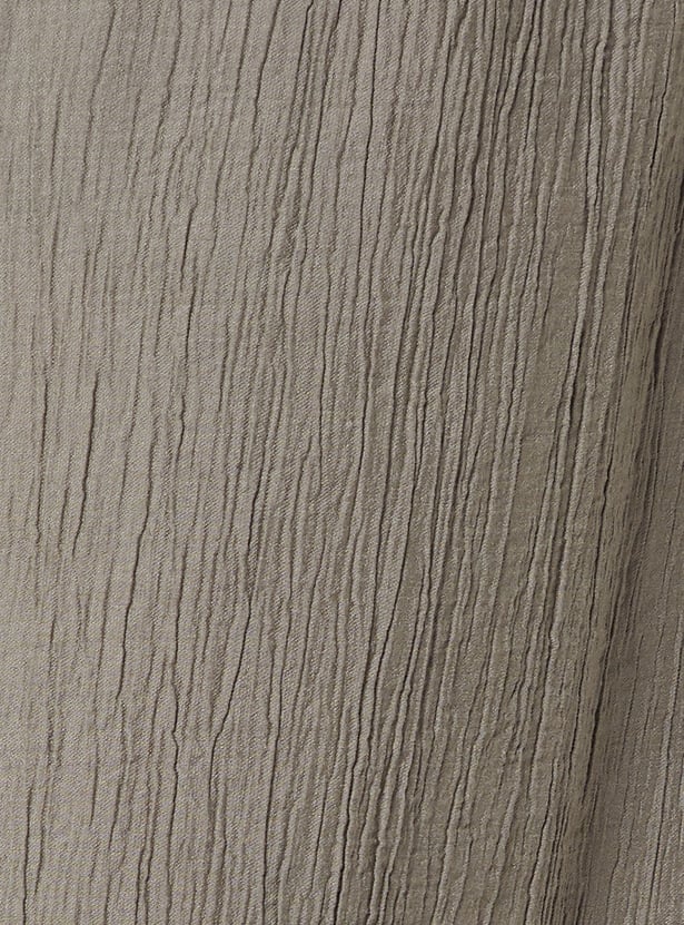 Women Textured Wide Leg Trousers