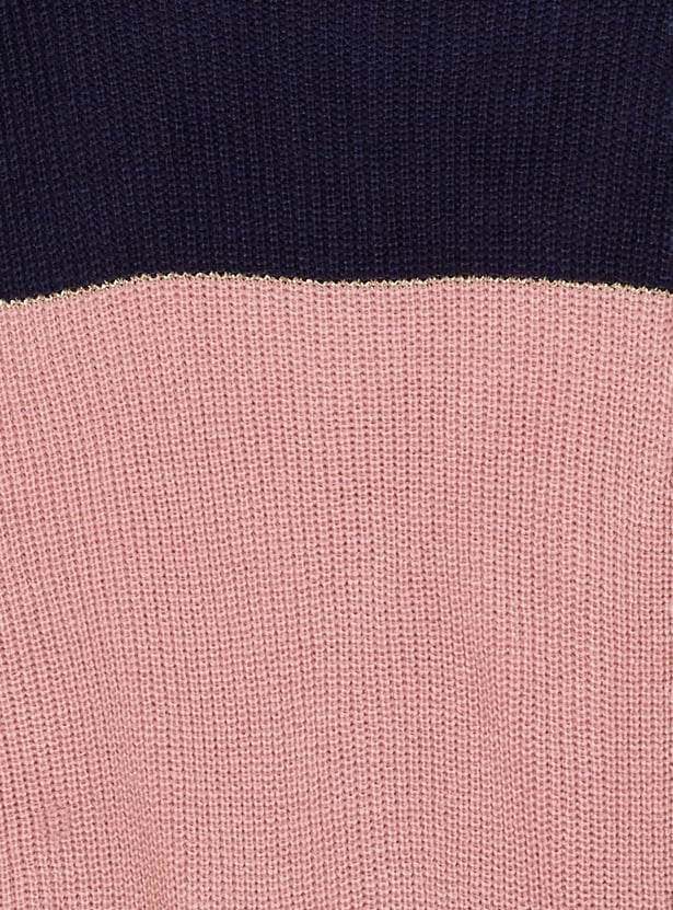 Women Knit Colourblock Sweater