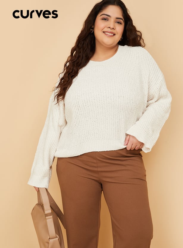Women Knit Boxy Fit Sweater