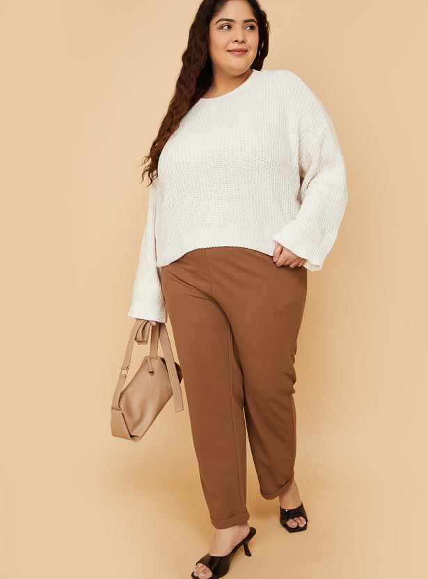Women Knit Boxy Fit Sweater