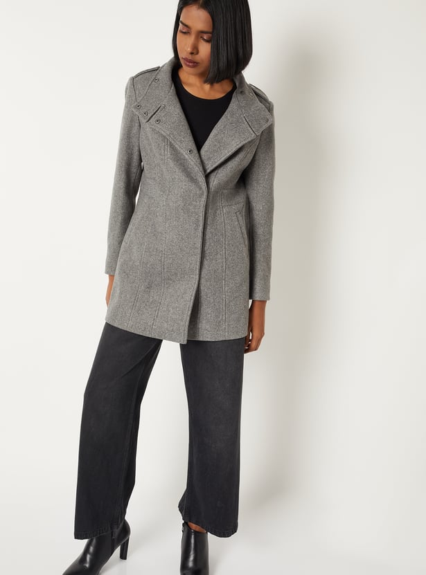 Women Knit Longline Overcoat