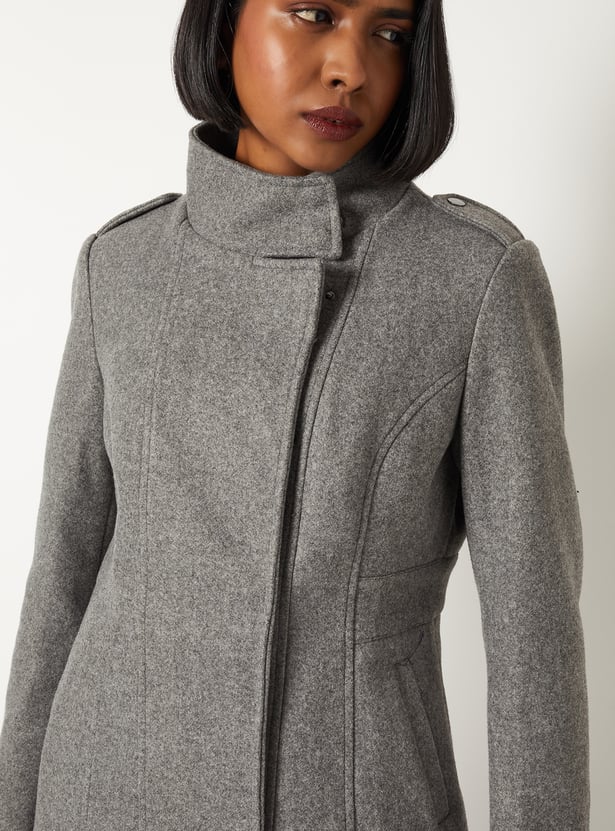 Women Knit Longline Overcoat