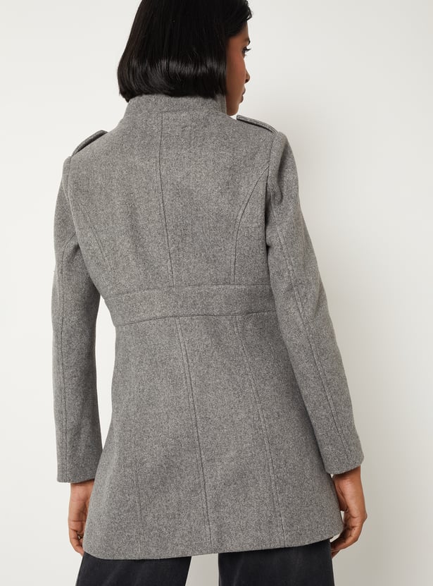 Women Knit Longline Overcoat