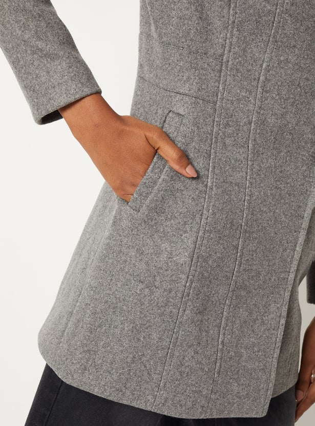 Women Knit Longline Overcoat