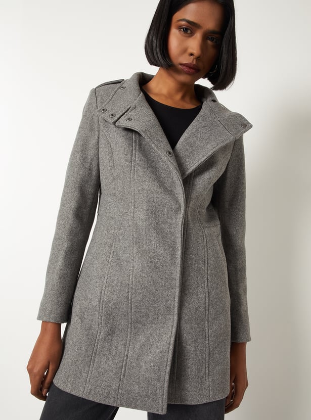 Women Knit Longline Overcoat
