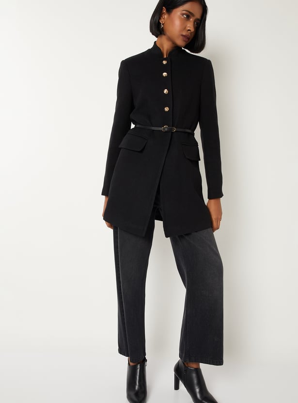 Women Knit Belted Blazer