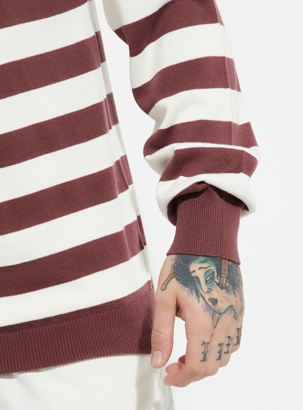 URB_N Men Knit Striped Sweater