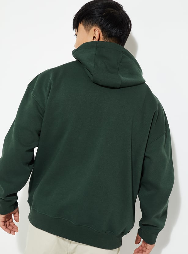 URB_N Men Solid Oversized Hooded Sweatshirt