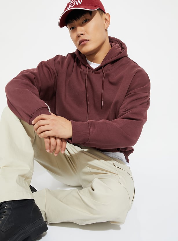 URB_N Men Knit Hooded Oversized Sweatshirt