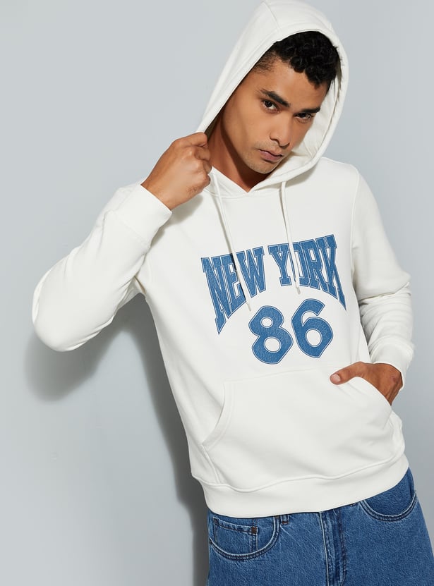 URB_N Men Printed Hooded Sweatshirt
