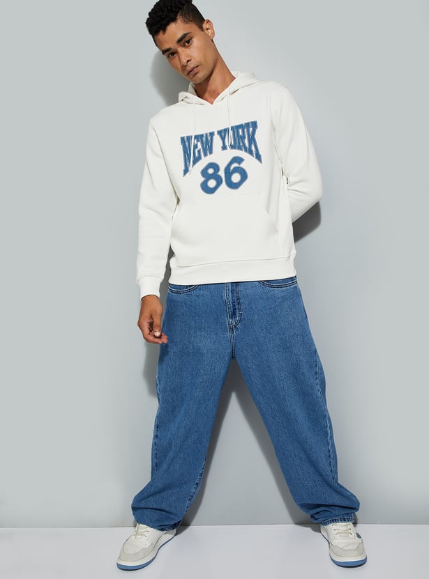 URB_N Men Printed Hooded Sweatshirt