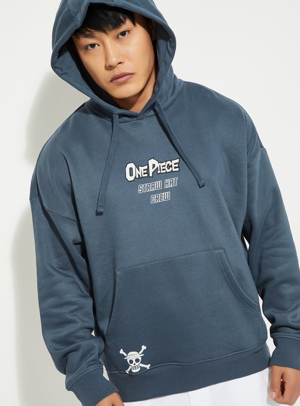 URB_N Men One Piece Printed Hooded Oversized Sweatshirt