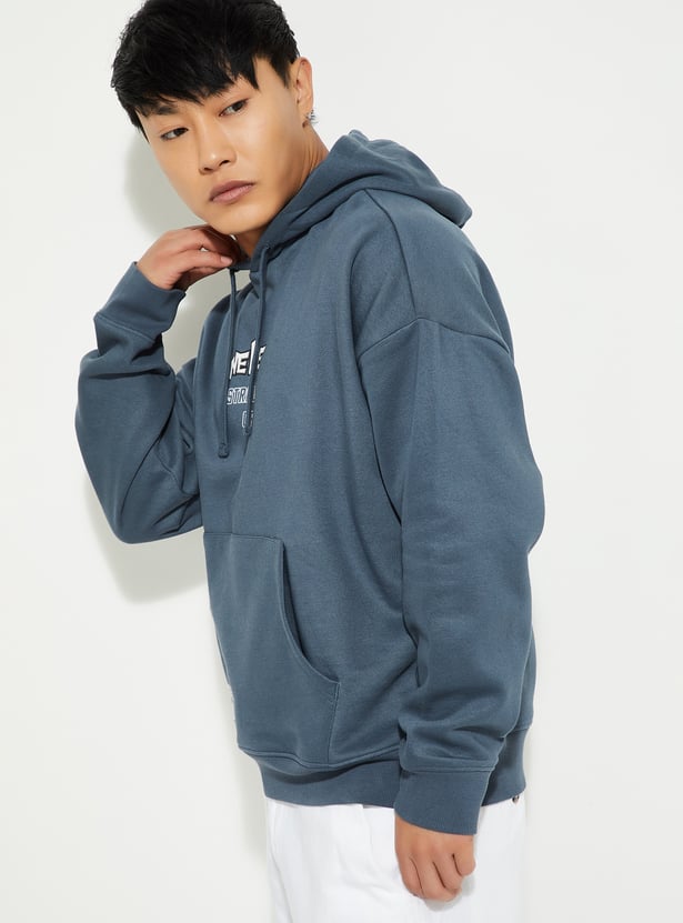 URB_N Men One Piece Printed Hooded Oversized Sweatshirt