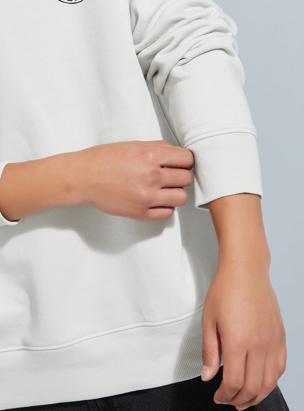 URB_N Men Dragon Ball-Z Print Oversized Sweatshirt