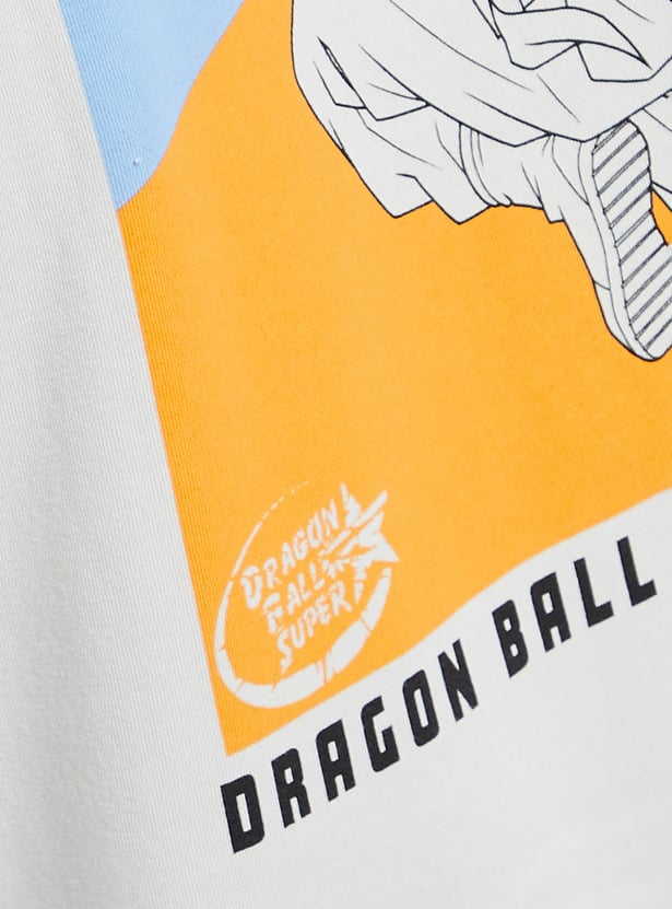 URB_N Men Dragon Ball-Z Print Oversized Sweatshirt