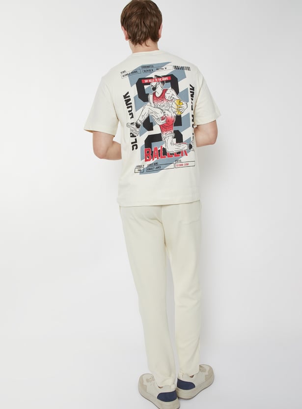 Men Back Print Sports T-shirt