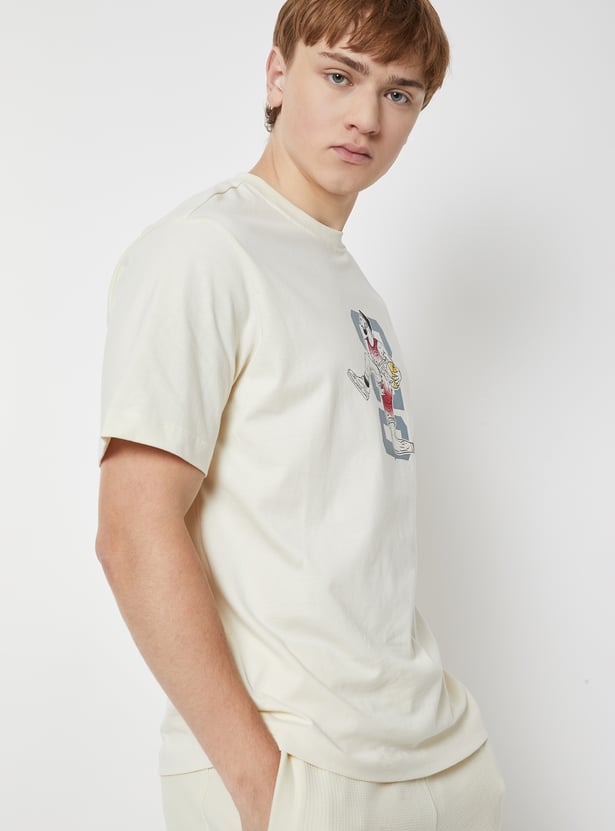 Men Back Print Sports T-shirt