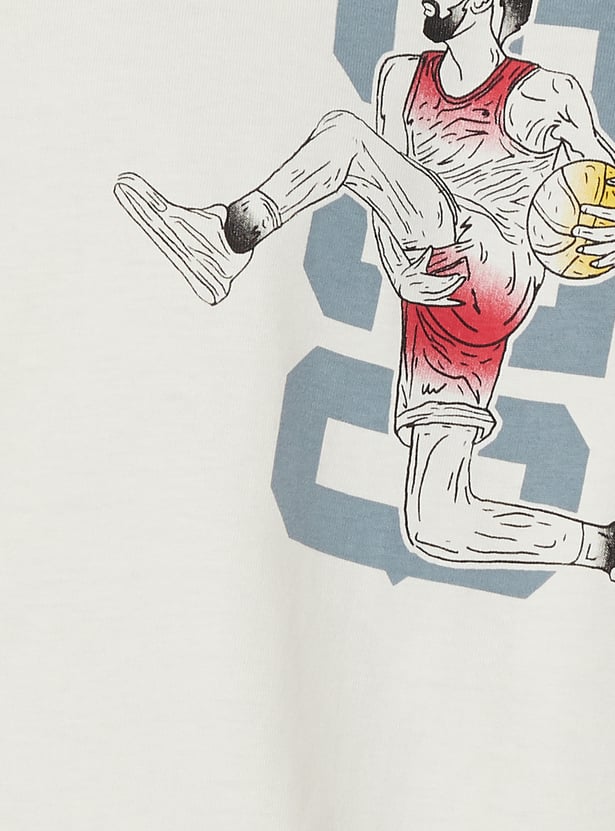Men Back Print Sports T-shirt