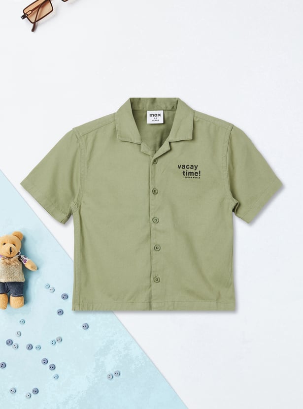 Boys Printed Oversized Shirt