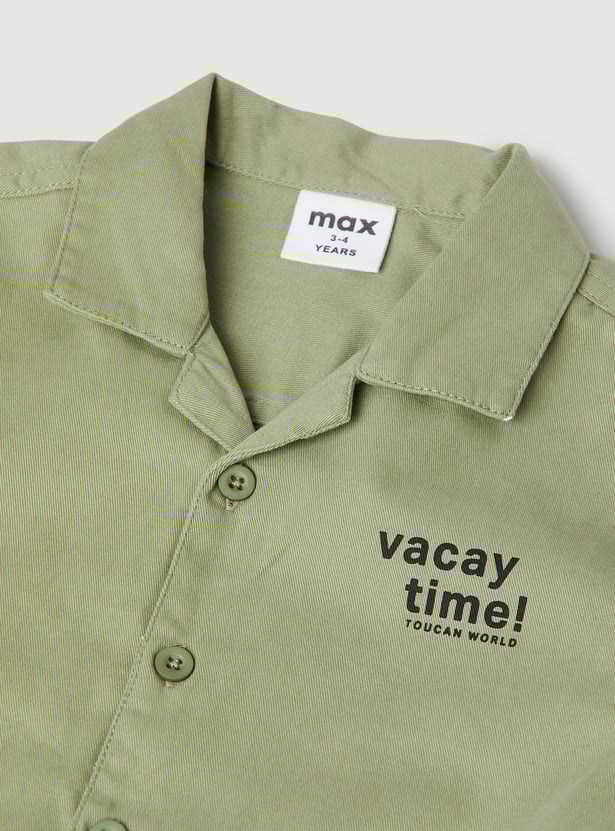 Boys Printed Oversized Shirt